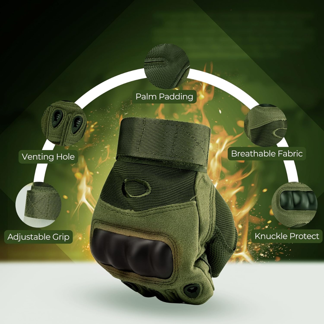 Tactical Half-Finger Gloves – Hard Knuckle Protection, Breathable & Anti-Slip Tactical Gear India