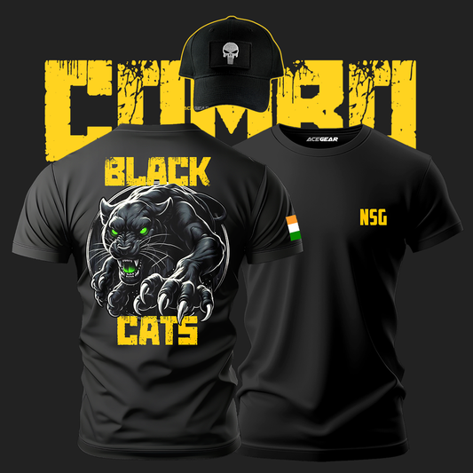 Combo of Tactical T-shirt- NSG Edition + Tactical Hat + Free Punisher Patch